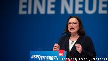 New chairwoman Andrea Nahles seeks to unify Germany's SPD