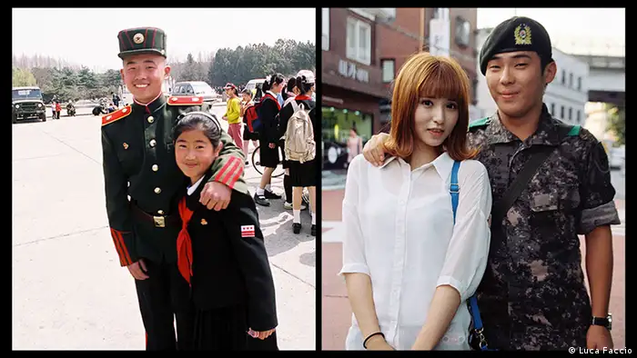 Военные с девушками в КНДР и Южной Корее