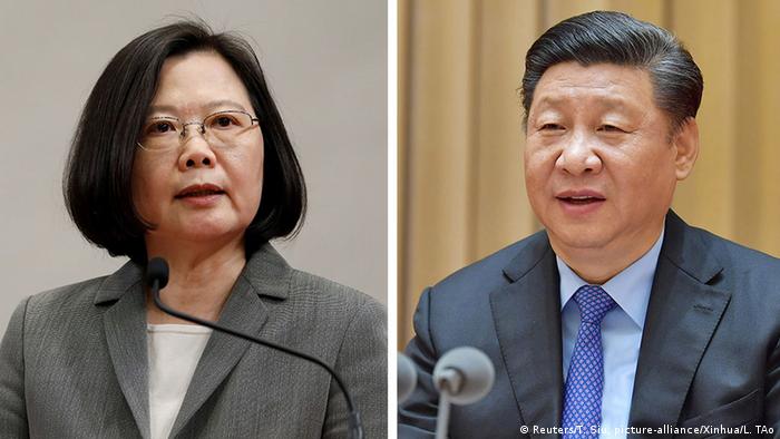 Taiwanese President Tsai Ing-wen (L) and her Chinese counterpart Xi Jinping