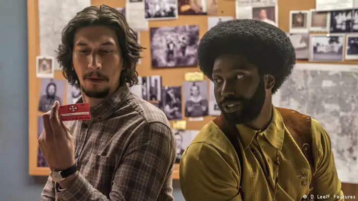 Two men in a film still from 'BlacKkKlansman' by Spike Lee (USA) ( D. Lee/F. Features)