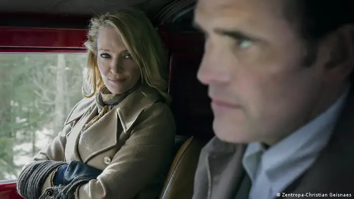 A couple in a car talking in a film still from The House That Jack Built (Zentropa-Christian Geisnaes)