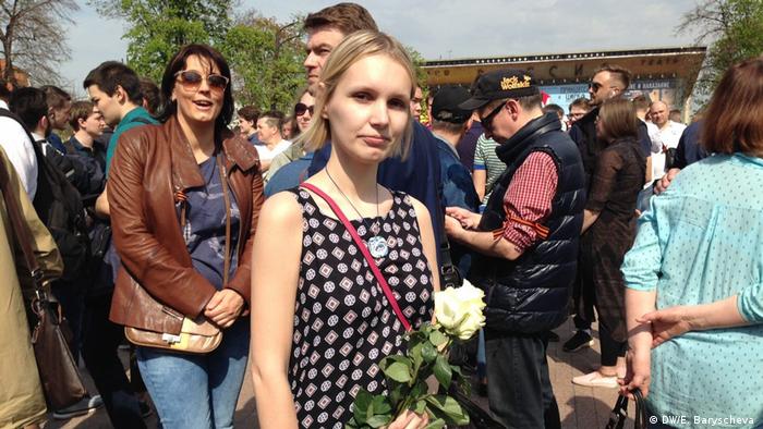 Участница митинга Он нам не царь в Москве Дарья.
