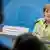 German Chancellor Angela Merkel giving a speech on May 9