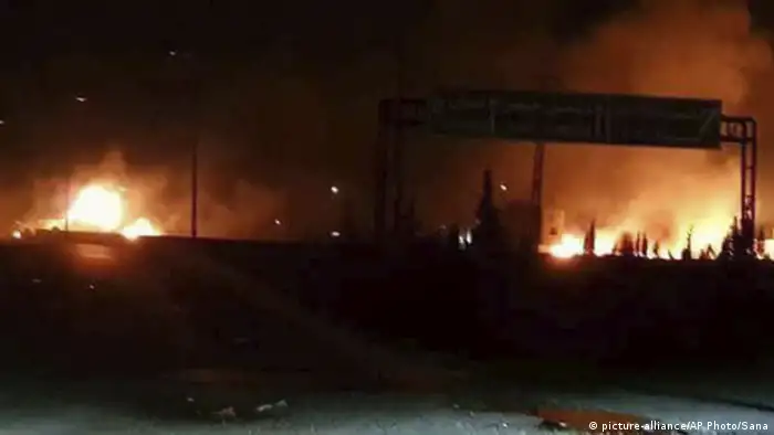 Syrien Kisweh Feuer nach Angriff aus Israel