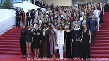 Film-Frauen protestieren auf dem roten Teppich in Cannes