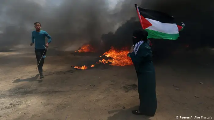 Proteste im Gazastreifen an der Grenze zu Israel (Reuters/I. Abu Mustafa)
