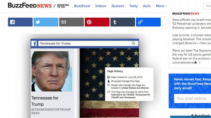 Screenshot BuzzFeed - Trump und Facebook