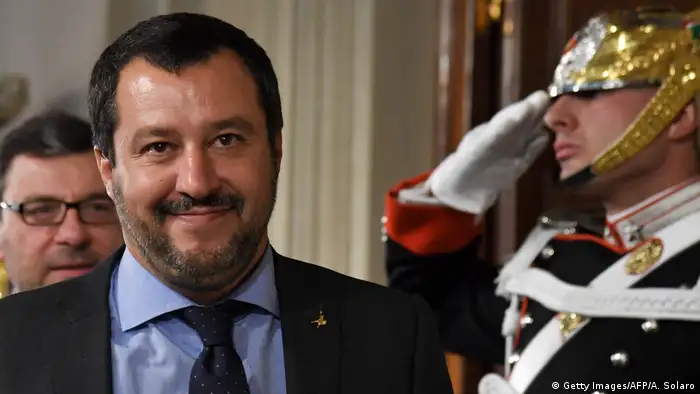 Matteo Salvini leaves after meeting Italian President Sergio Mattarella (Getty Images/AFP/A. Solaro)