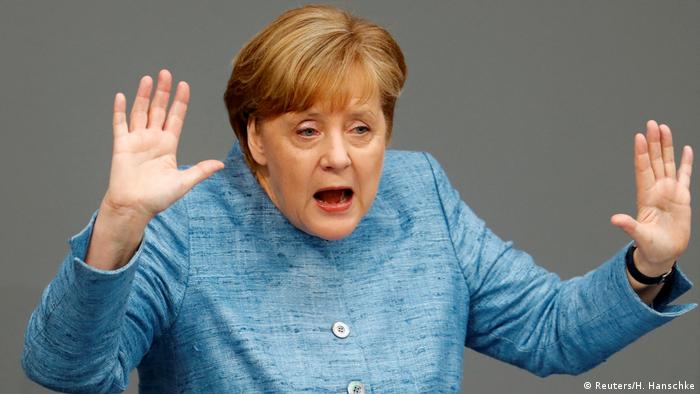 Angela Merkeln addressing the Bundestag