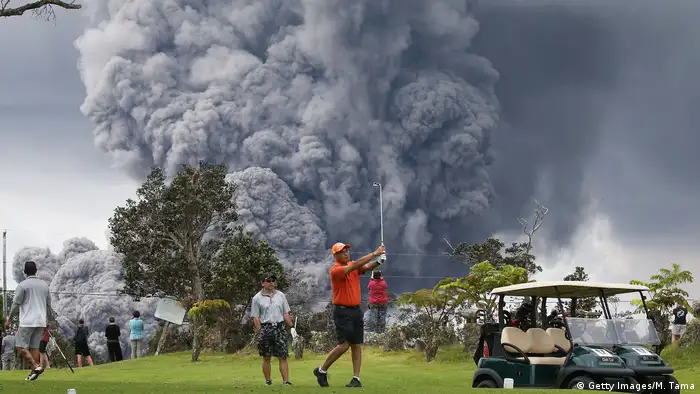 Hawaii Kilauea Vulkanausbruch Golfspieler (Getty Images/M. Tama)