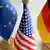 پرچم‌های آلمان، آمریکا و اتحادیه اروپا