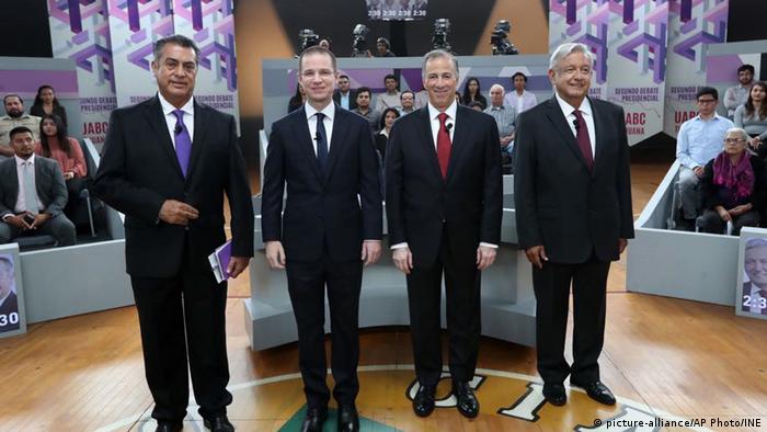 Jaime Rodriguez, Ricardo Anaya, Jose Antonio Meade and Lopez Obrador