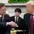 Os presidentes da Coreia do Sul, Moon Jae-in, e dos EUA, Donald Trump
