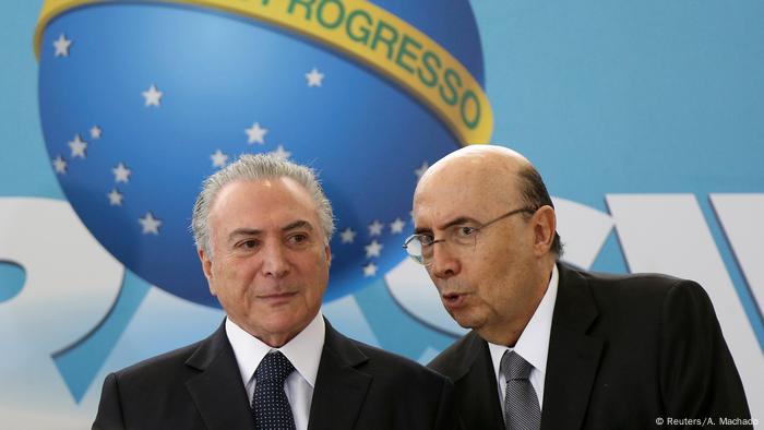 Brasilien Präsident Michel Temer & Finanzminister Henrique Meirelles (Reuters/A. Machado)