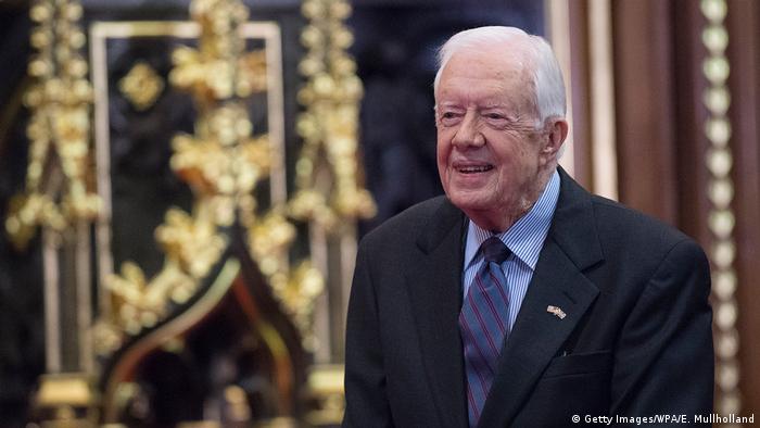 USA ehemalige US-Präsident Jimmy Carter spricht über die Ausrottung des Guinea Wurm (Getty Images/WPA/E. Mullholland)