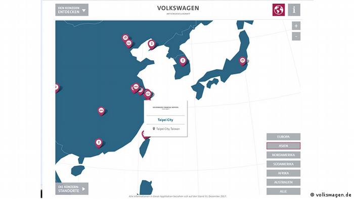 Screenshot Volkswagen - China Karte (volkswagen.de)