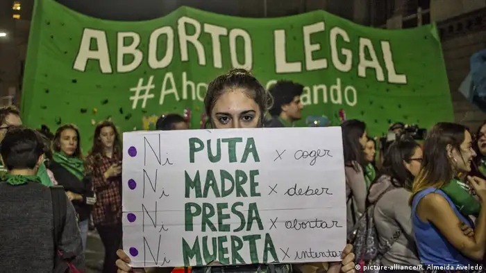 Manifestación en Argentina a favor del aborto.