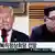Дональд Трамп и Ким Чен Ын на экране телевизора