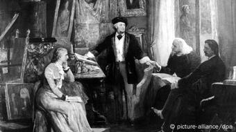 Germany |  Gemälde Richard Wagner with Frau Cosima, Franz Liszt and Heinrich von Stein