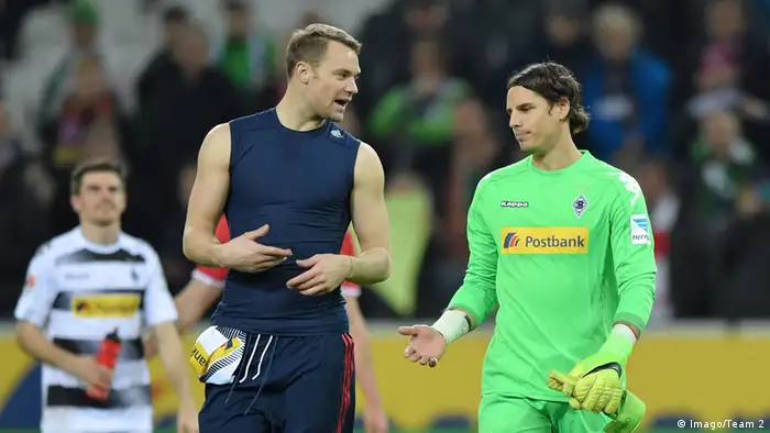 Manuel Neuer and Yann Sommer talking on the field after a game (Imago/Team 2)