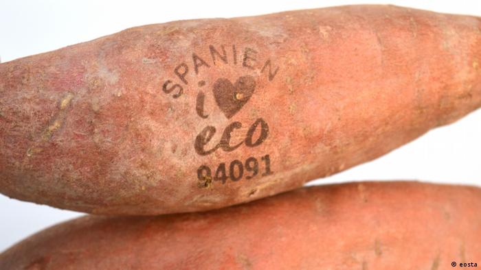 Natural branding on a sweet potato