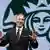 Howard Schultz and the Starbucks logo