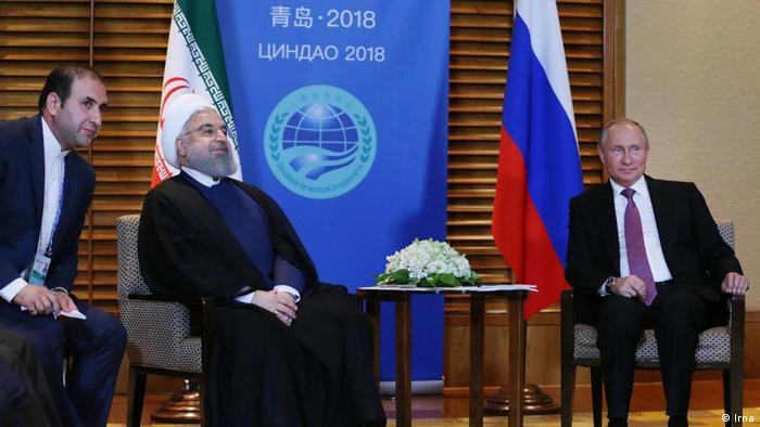 Putin and Rohani in China (Irna)