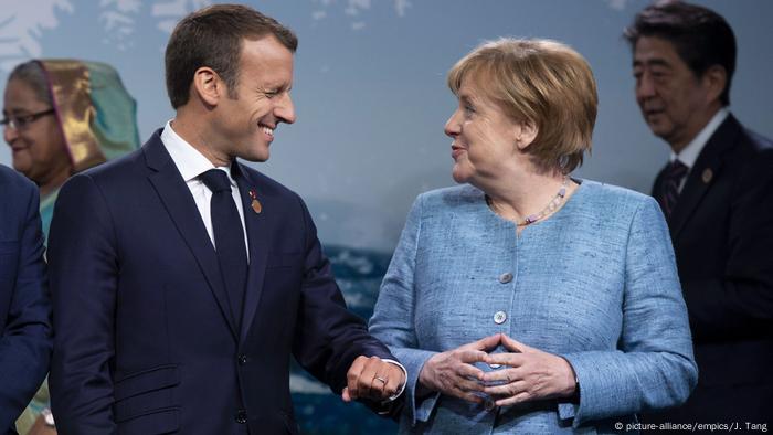Kanada G7 Gipfel in Charlevoix Macron und Merkel (picture-alliance/empics/J. Tang)