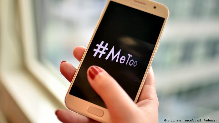 #MeToo symbol on a phone