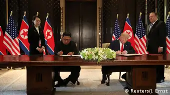 Singapore Summit Donald Trump Kim Jong Un Unterzeichnung