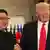 North Korean leader Kim Jong Un shakes hands with US President Donald Trump