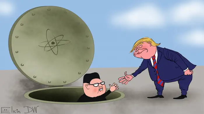 Karikatur Sergey Elkin | Treffen Trump-Kim: USA und Nordkorea vereinbaren atomare Abrüstung