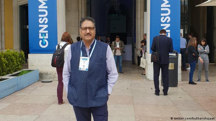 Photo of Shujaat Bukhari from his Twitter page