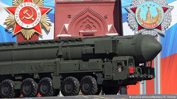Russian strategic nuclear missile Topol-M appears on the Red Square during a Victory Day parade in Moscow