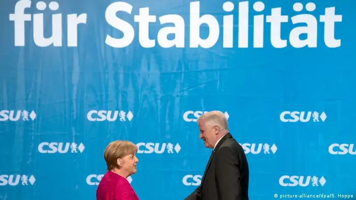 Merkel and Seehofer during campaigning in Bavaria