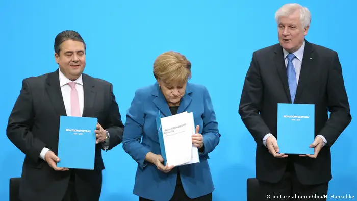 Sigmar Gabriel, Angela Merkel y Horst Seehofer