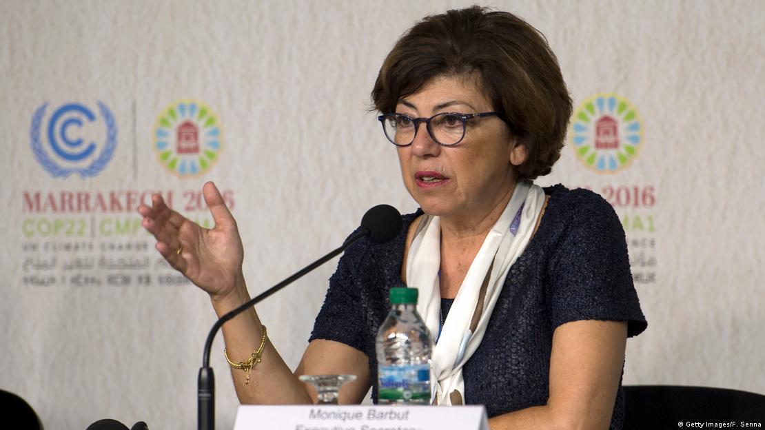Monique Barbut habla al micrófono cuando era secretaria de la Convención de las Naciones Unidas de Lucha contra la Desertificación (UNCCD), en 2016. Monique Barbut habla al micrófono cuando era secretaria de la Convención de las Naciones Unidas de Lucha contra la Desertificación (UNCCD), en 2016.