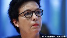15.6.2018***
A head of the Office for Migrants and Refugees (BAMF) Jutta Cordt attends a special meeting of the Bundestag internal affairs committee in Berlin, Germany May 29, 2018. REUTERS/Hannibal Hanschke