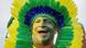 A supporter of Brazil national soccer team reacts during a welcoming ceremony on a Fan Fest. A supporter of Brazil national soccer team reacts during a welcoming ceremony on a Fan Fest.