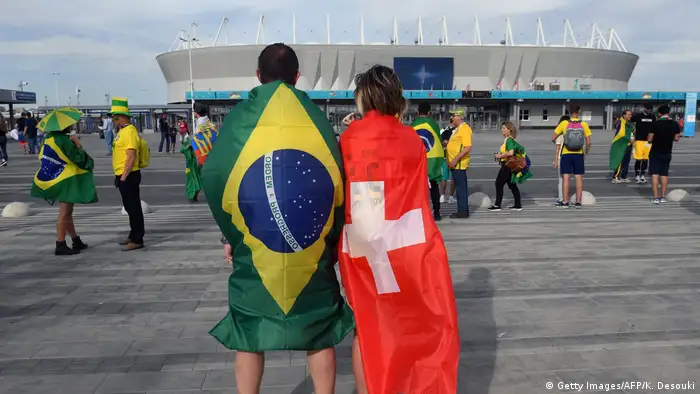 Fußball WM 2018 Gruppe E Brasilien - Schweiz Fans