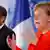 Deutschland Meseberg - Pressekonferenz mit Angela Merkel und Emmanuel Macron im Meseberg Palast