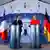 Deutschland, Meseberg, Pressekonferenz, Angela Merkel, Emmanuel Macron, Meseberg Palast,
