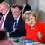 Deutschland Meseberg - Angela Merkel und Emmanuel Macron im Meseberg Palast