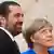 German Chancellor Angela Merkel with Lebanese premier Saad Hariri in Beirut