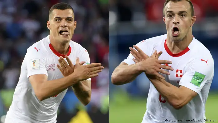 Russland WM 2018 l Serbien vs Schweiz 1:2 - Granit Xhaka und Xherdan Shaqiri beim Torjubel