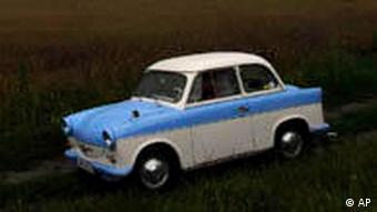 A Trabant car on the Hungarian border