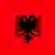 Flagge Albaniens, schwarzer Doppelkopfadler auf rotem Grund
