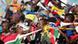 Soccer fan blowing a vuvuzela Soccer fan blowing a vuvuzela