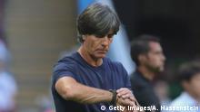 KAZAN, RUSSIA - JUNE 27: Joachim Loew, head coach of Germany looks on during the 2018 FIFA World Cup Russia group F match between Korea Republic and Germany at Kazan Arena on June 27, 2018 in Kazan, Russia. (Photo by Alexander Hassenstein/Getty Images, )