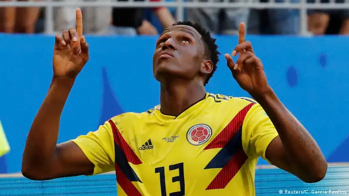 FIFA Fußball-WM 2018 in Russland | Senegal vs Kolumbien | Jubel Kolumbien (0:1) (Reuters/C. Garcia Rawlins)